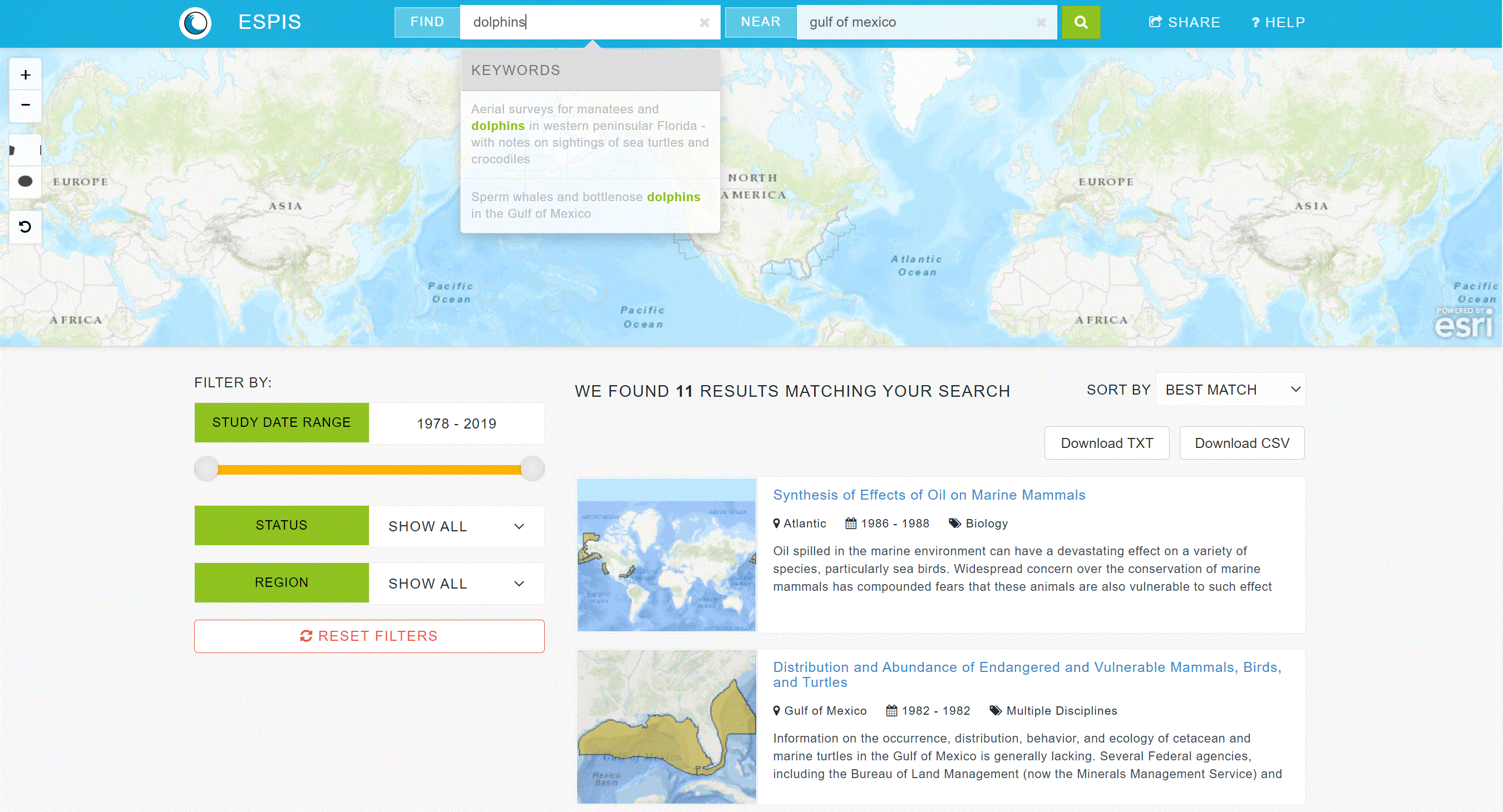 Environmental Studies Program Information System