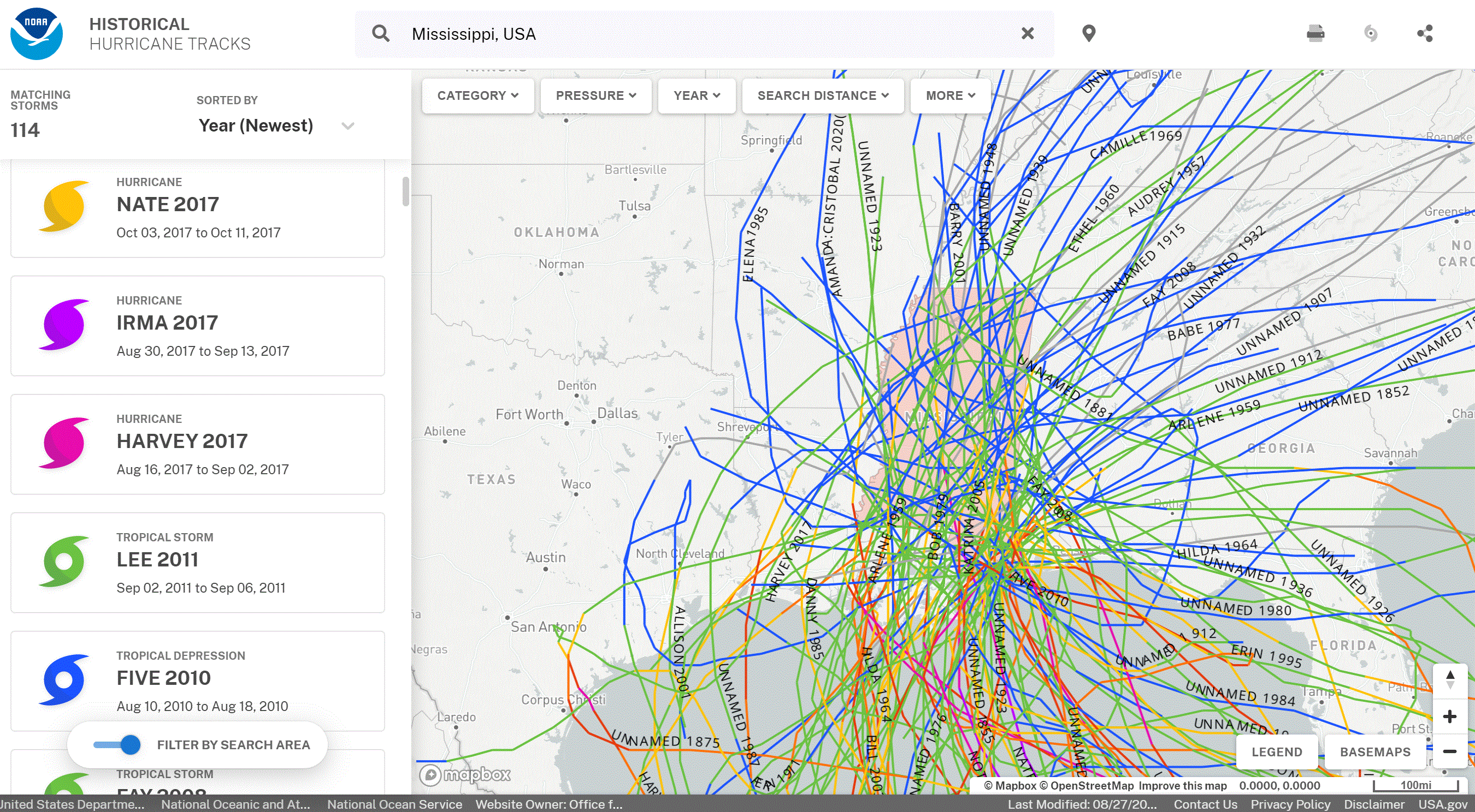 Historical Hurricane Tracks