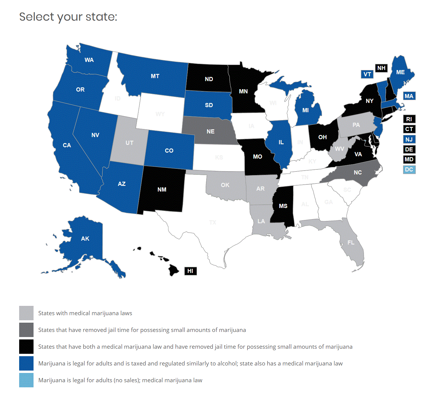 Cannabis State Policy Map