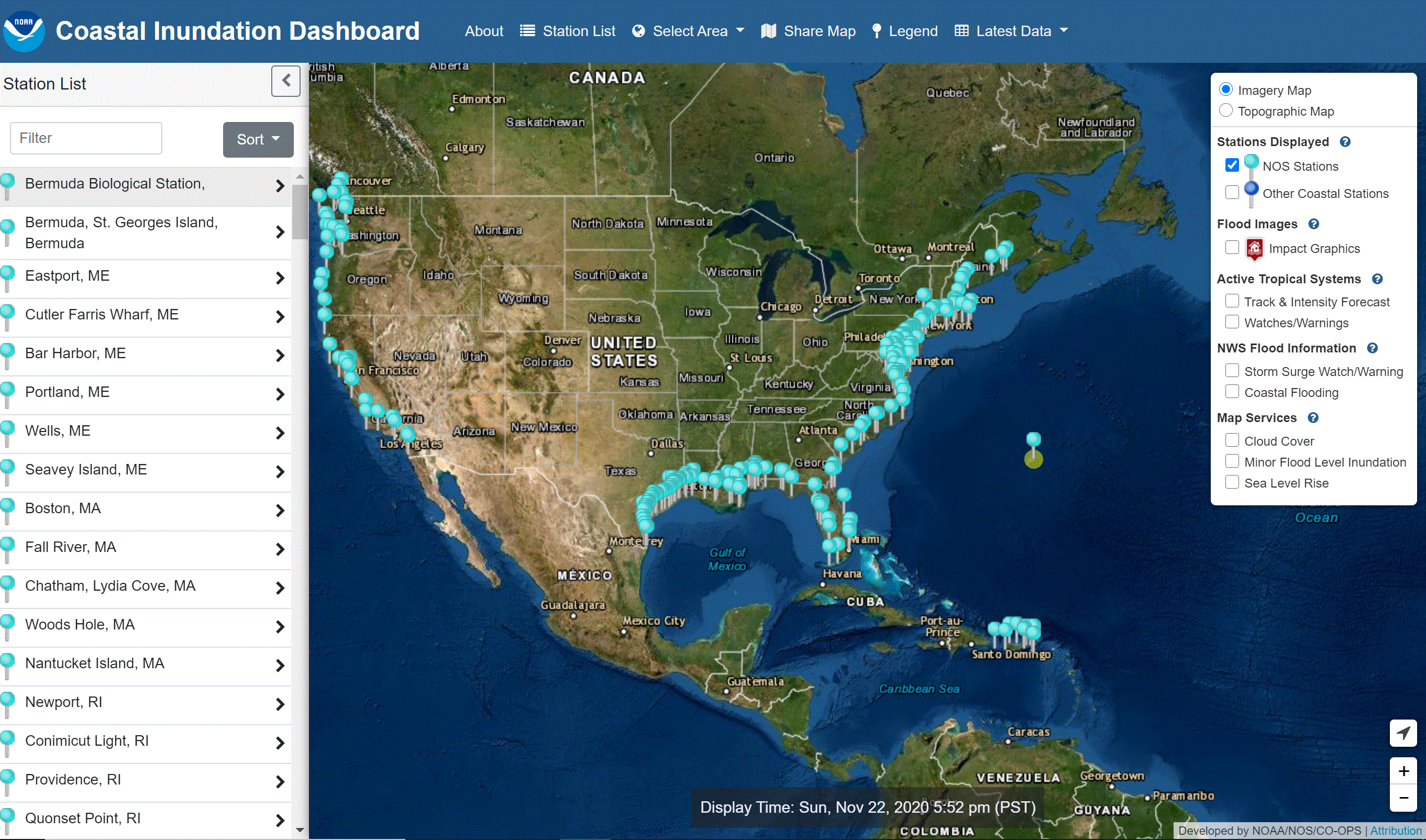 NOAA Tides And Currents Inundation Dashboard