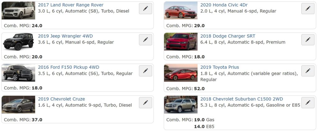 Fuel Economy Trip Calculator