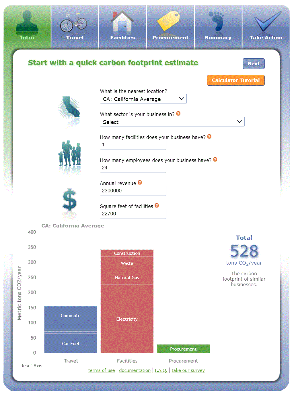 Cool Climate Calculator – Business