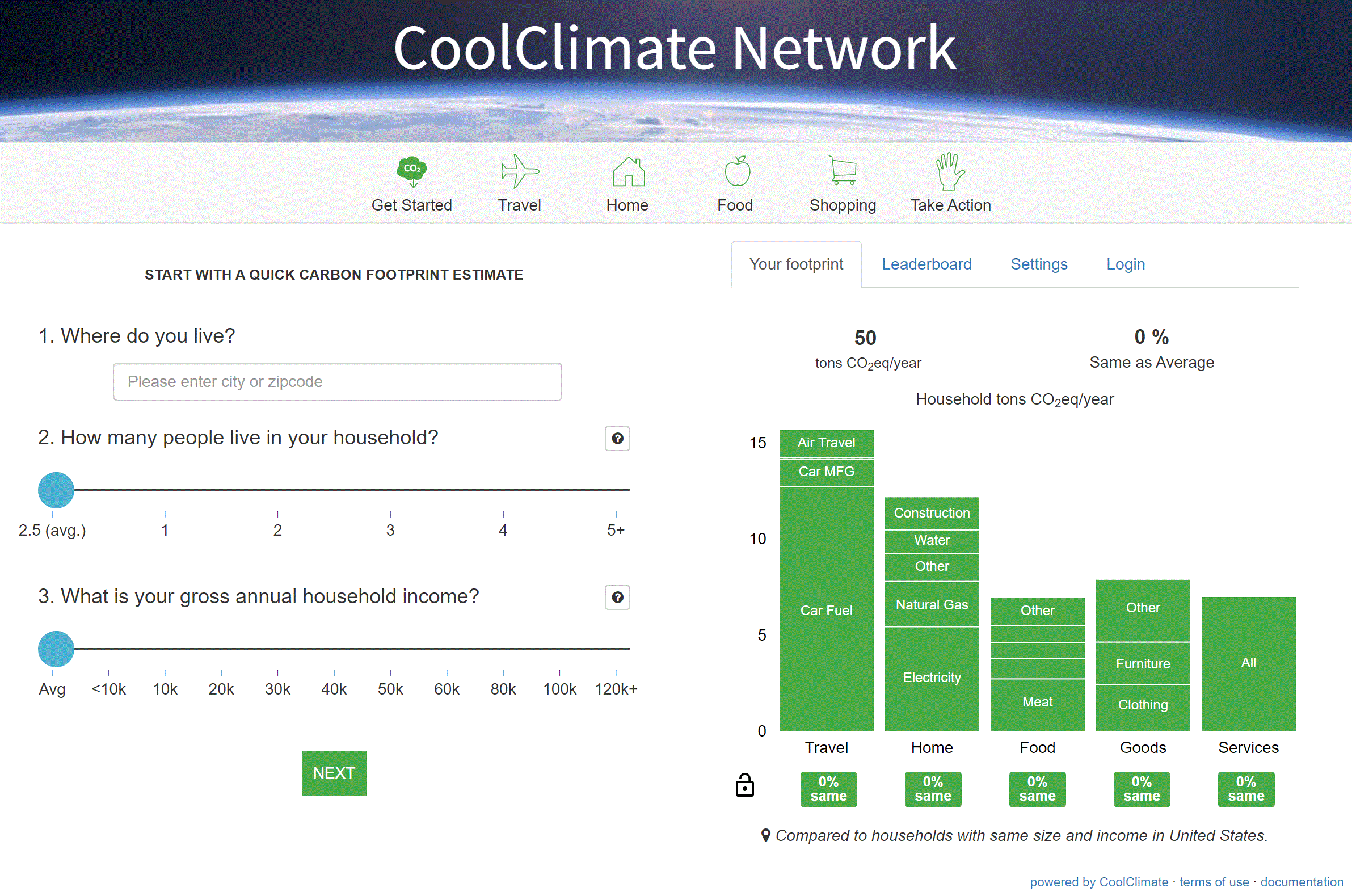 Cool Climate Calculator