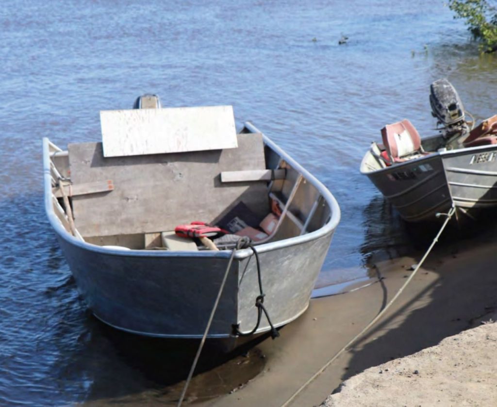 napakiak boat on shoreline