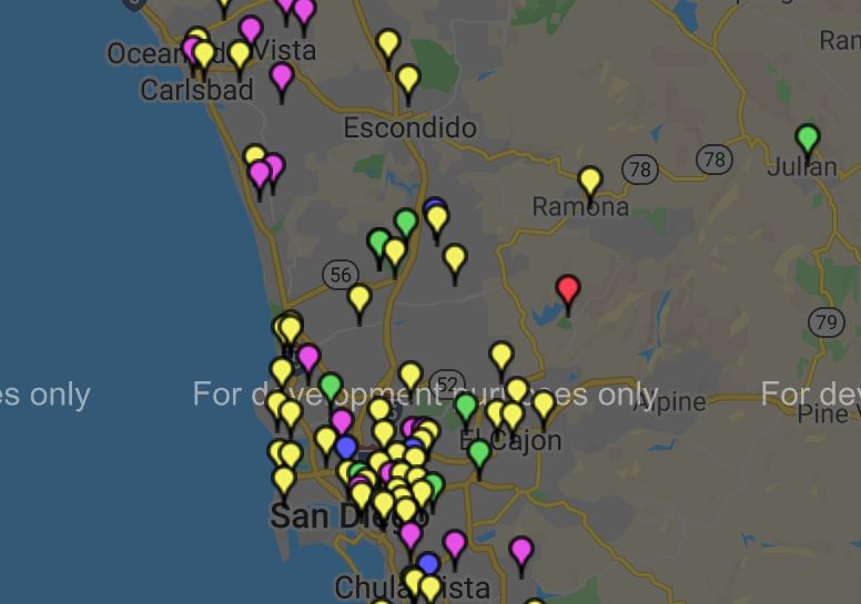 map of gardens in san diego