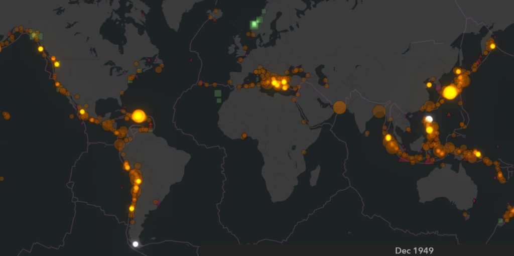 Tsunami Events (1850 to Present) Time-Lapse Animation