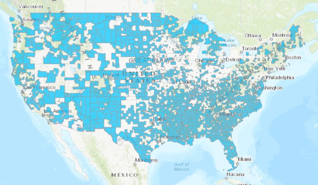 medically undeserved areas map