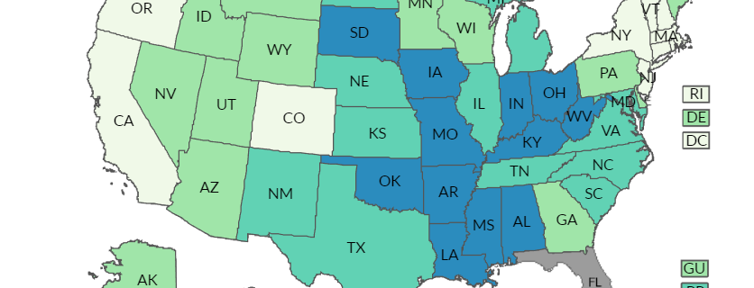 obese states in the US